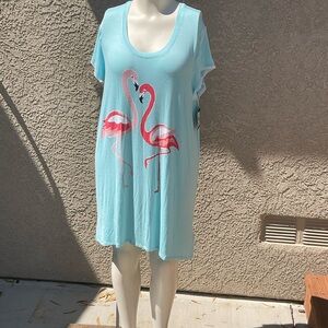 Ellen Tracy Flamingo Nightie sz 1X  NWT